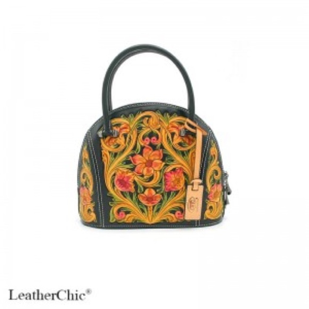 Leather Hand Carved Bag